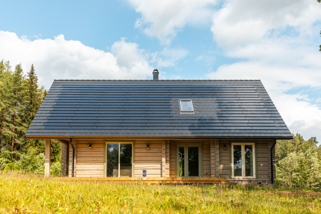 Solarstone Solar Tiled Roof on a wooden house