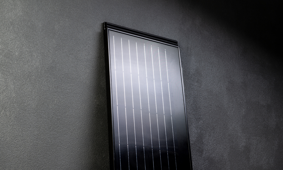 solar panel leaning against a wall