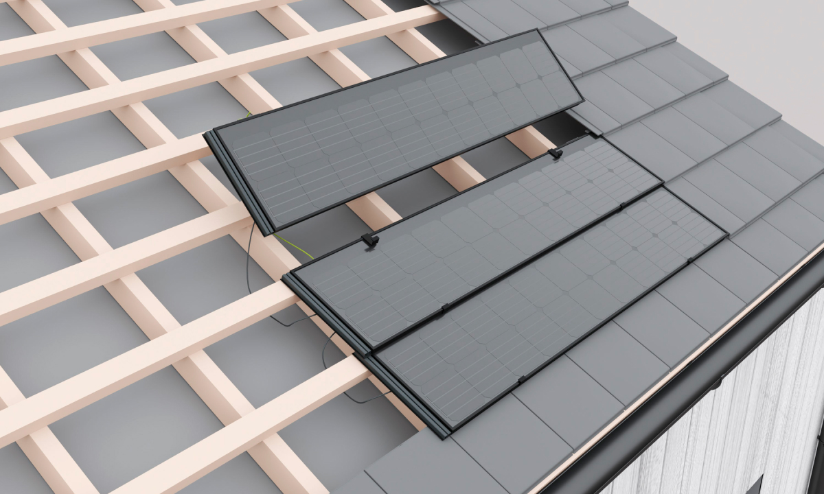 solar tiled roof installation