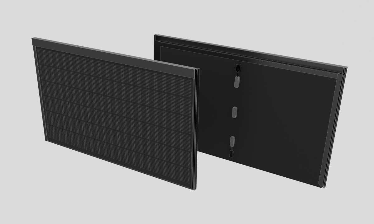 solar panel from front and back side