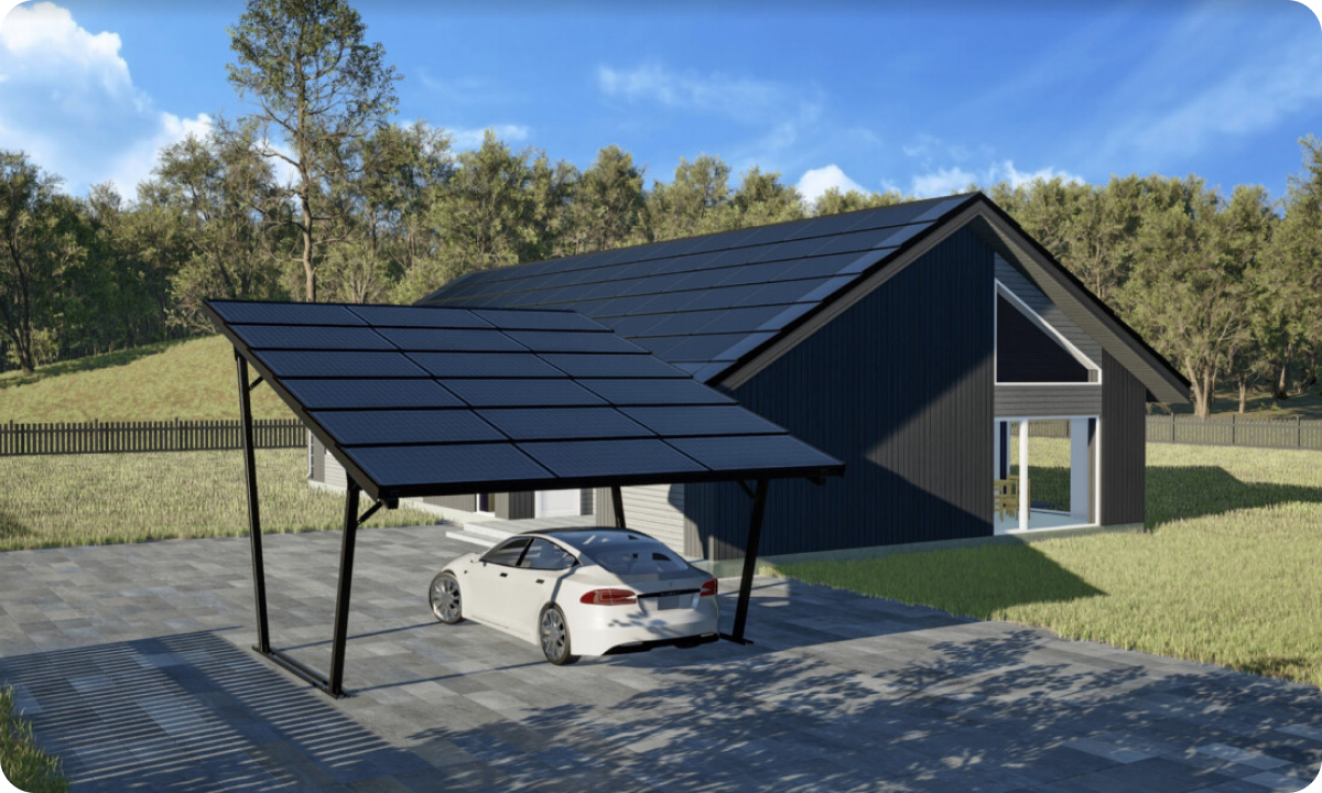 solarstone solar carport modern with a car
