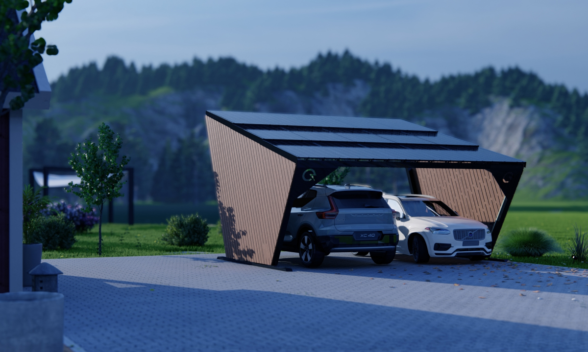 solarstone solar carport modern with two volvos