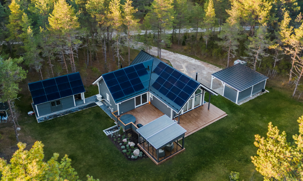 solarstone solar full roof solar panels in forest 2