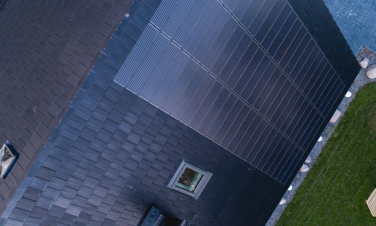 solarstone solar tiled roof with black roof tiles